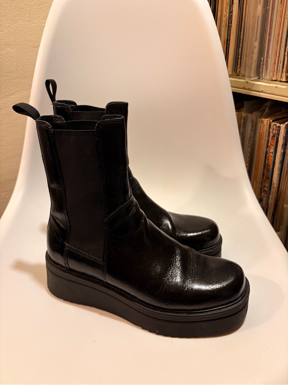 Black Platform Vagabond Boots - Goth Rave Halloween